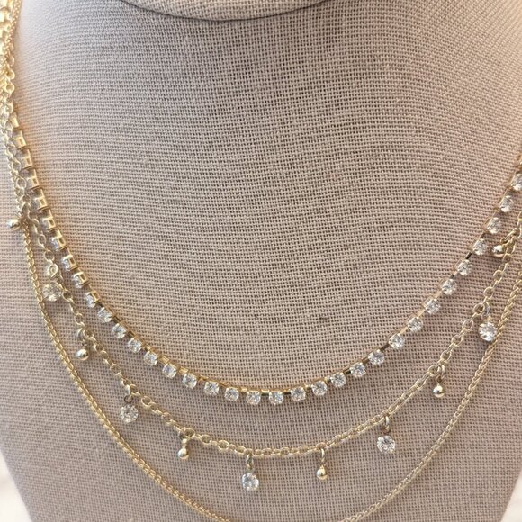 J.Crew Factory Crystal Layering Necklace - Picture 4 of 7